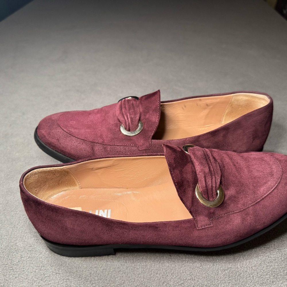 Pollini Purple Burgundy Loafers, Made in Italy - Picture 5 of 13